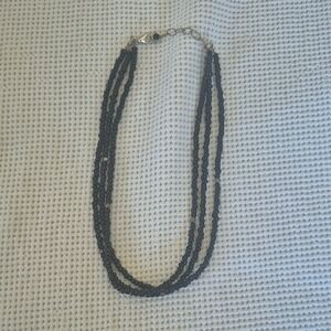 Elegant Black Beaded Necklace